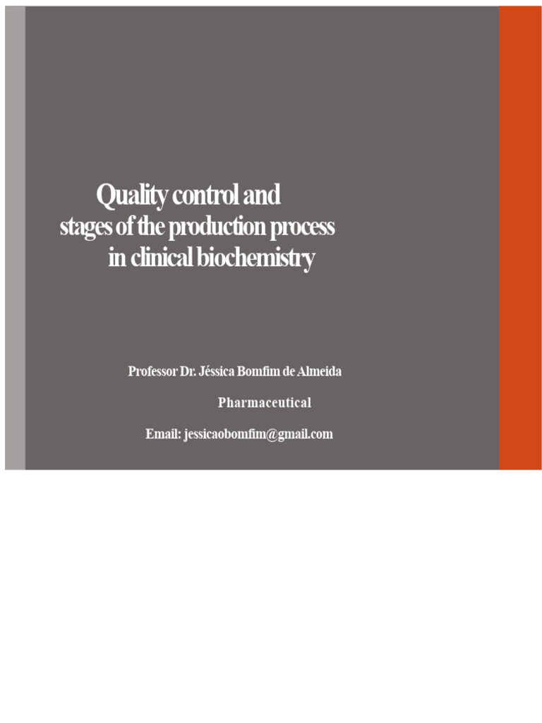 Quality Control in Clinical Biochemistry | PDF | Sensitivity And ...