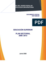 EDUCACIÓN SUPERIOR PLAN SECTORIAL 2008-2013