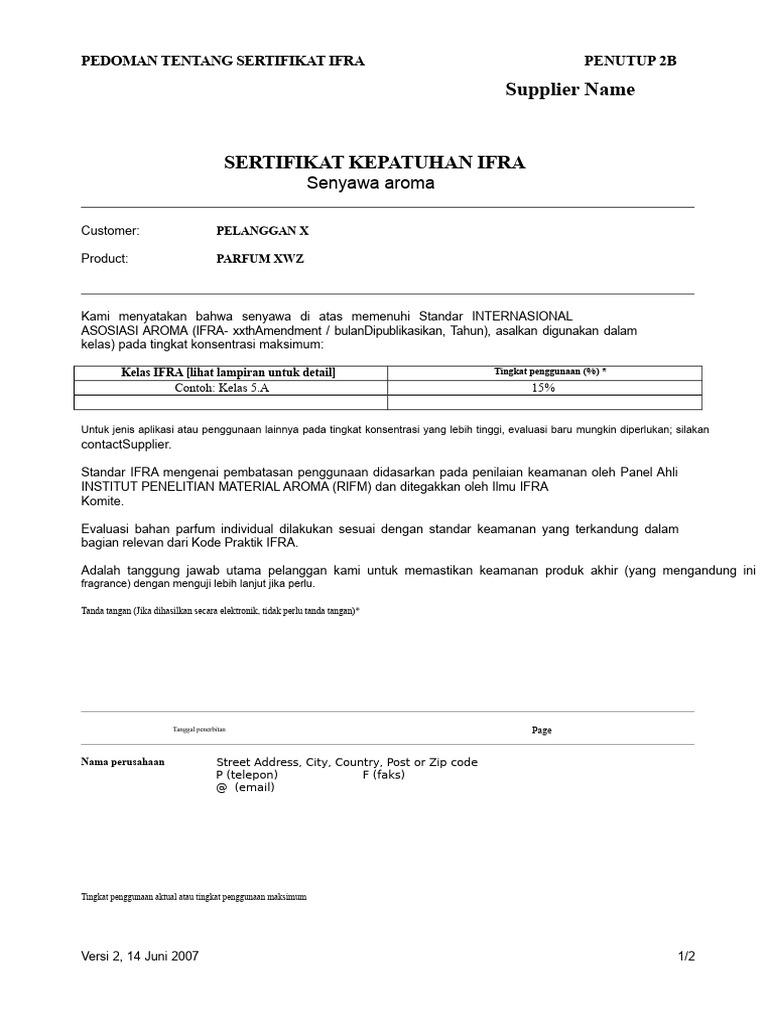Panduan Sertifikat IFRA untuk Aroma | PDF