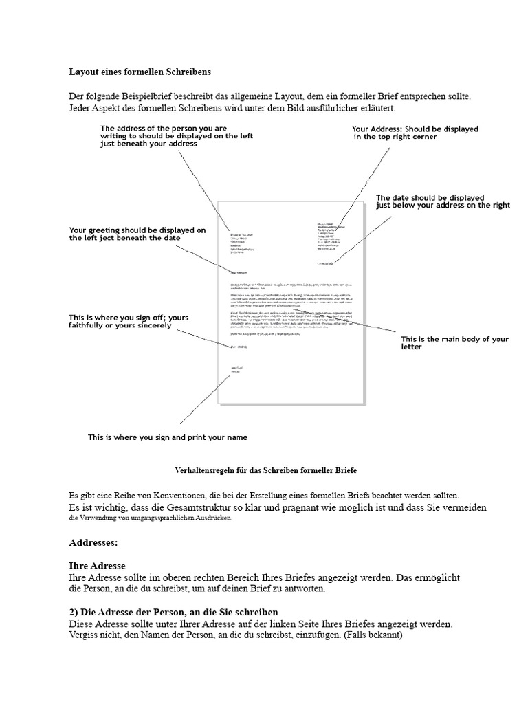 Layout Eines Formellen Briefes | PDF