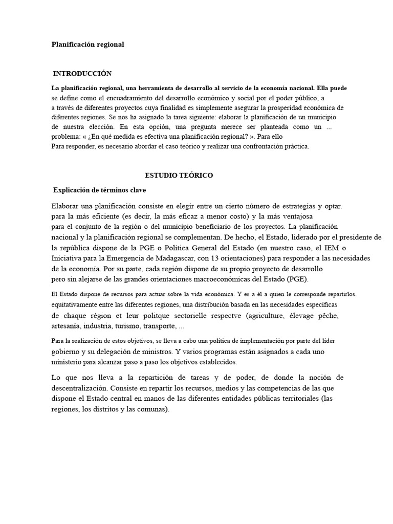 Efectividad de la Planificación Regional en Antsirabe | PDF ...