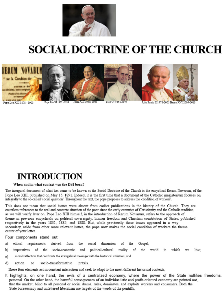 Social Doctrine of the Church Overview | PDF | Catholic Social Teaching ...