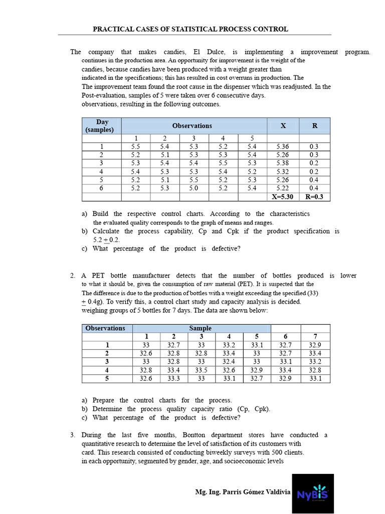 Statistical Control Cases of Processes | PDF | Sampling (Statistics ...