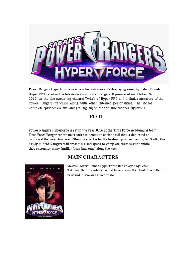 Power Rangers Hyperforce: Role-Playing Series | PDF