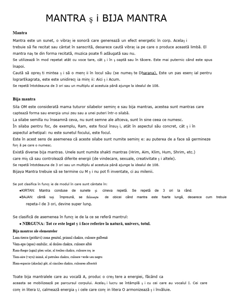Mantra Și Bija Mantra | PDF