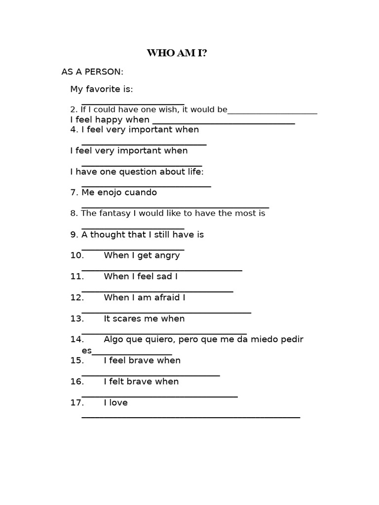 Who Am I | PDF