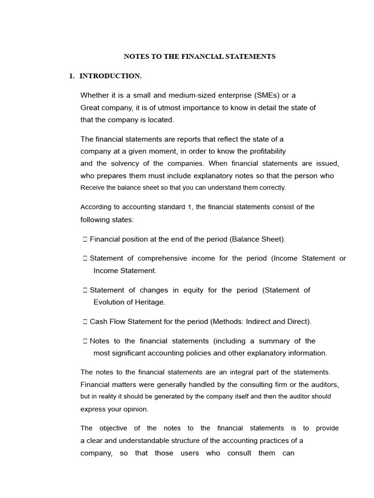 Notes To The Financial Statements | PDF | Income Statement | Financial ...
