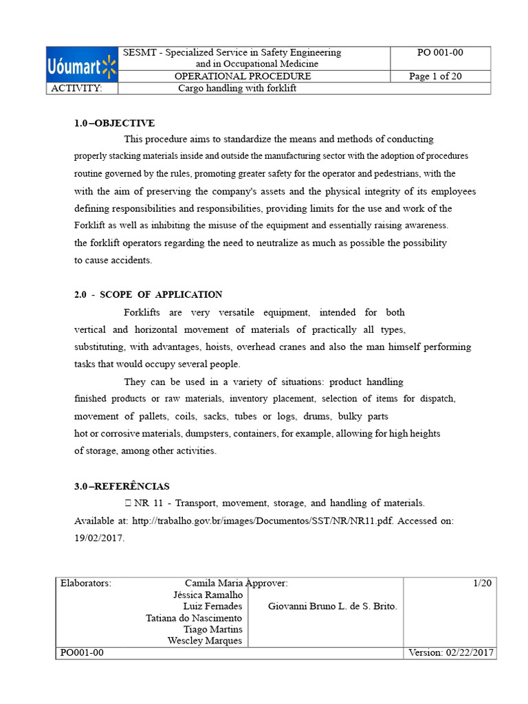 Forklift Safety and Operation Procedures | PDF | Forklift | Personal ...