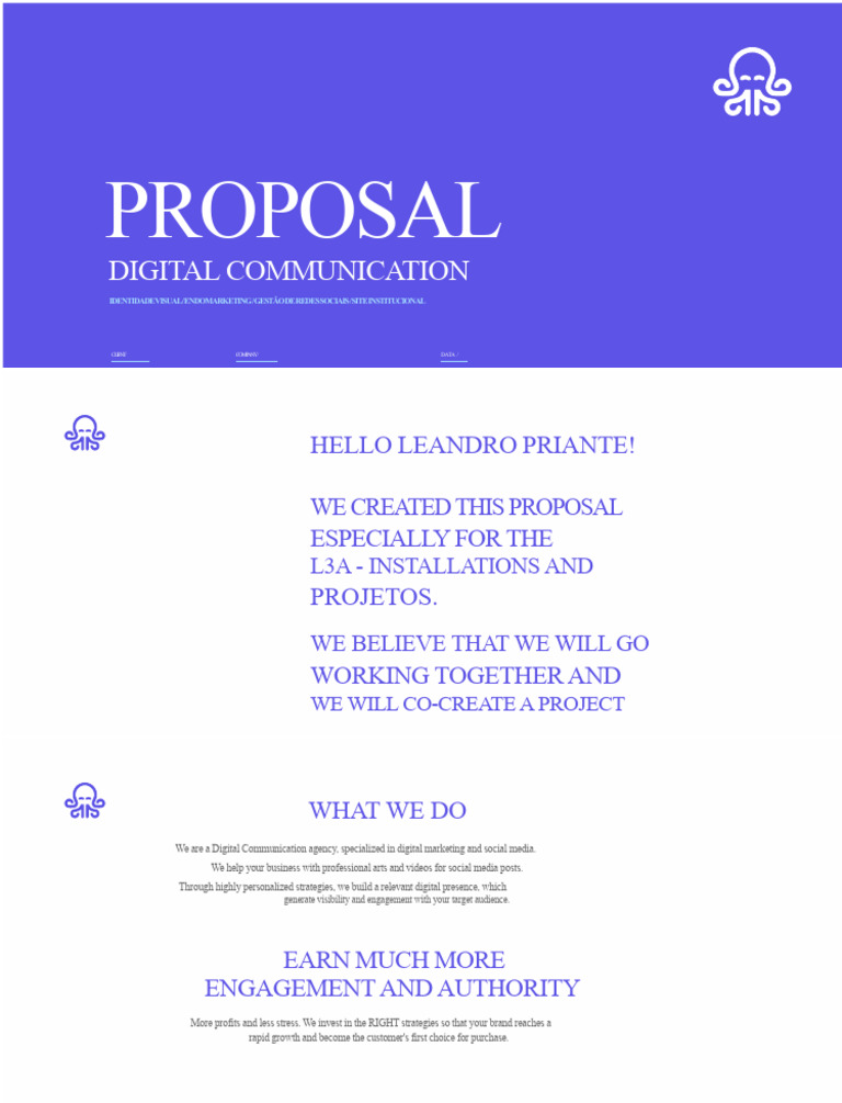 Digital Communication Proposal for L3A | PDF | Brand | Marketing