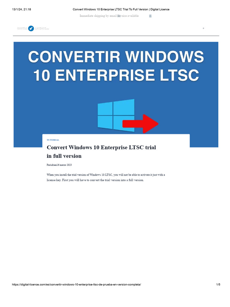 Convert Windows 10 LTSC Trial to Full Version | PDF | Windows 10 ...
