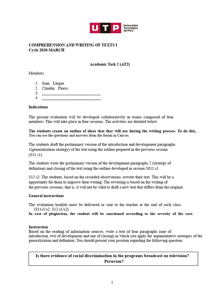 S11.s1 s2 S12.s1 s2 Academic Task 2 (Notebook) | PDF | Grammar ...