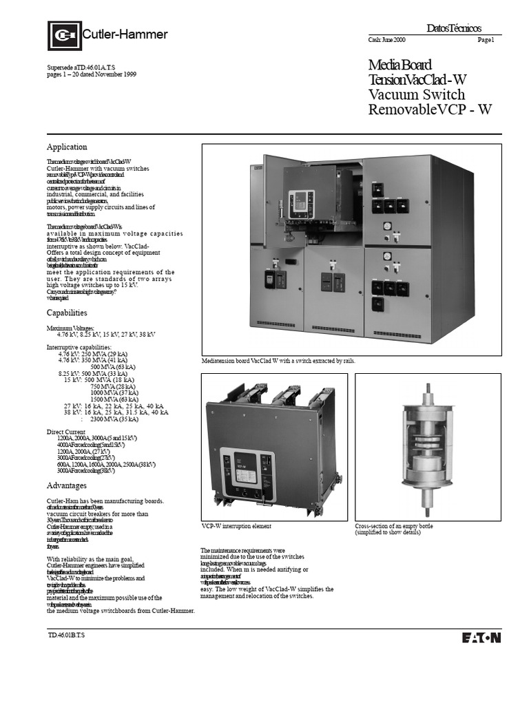 VacClad-W Medium Voltage Switchboard Guide | PDF | Switch | Electricity