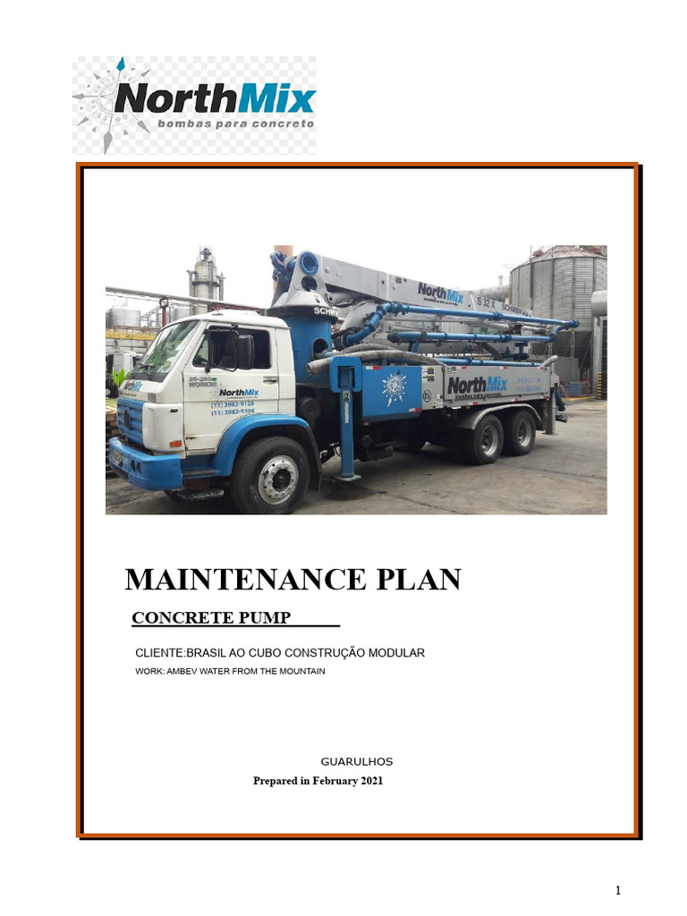 Concrete Pump Maintenance Plan | PDF | Pump | Mechanical Engineering