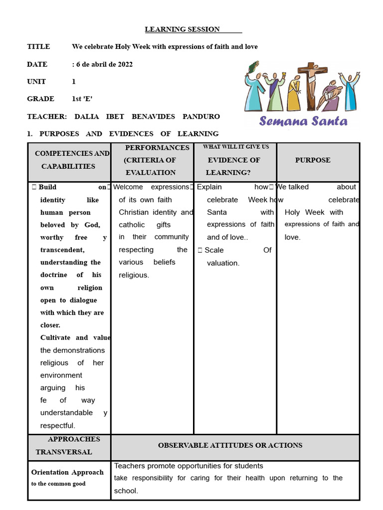 Holy Week Session | PDF | Faith | Metacognition