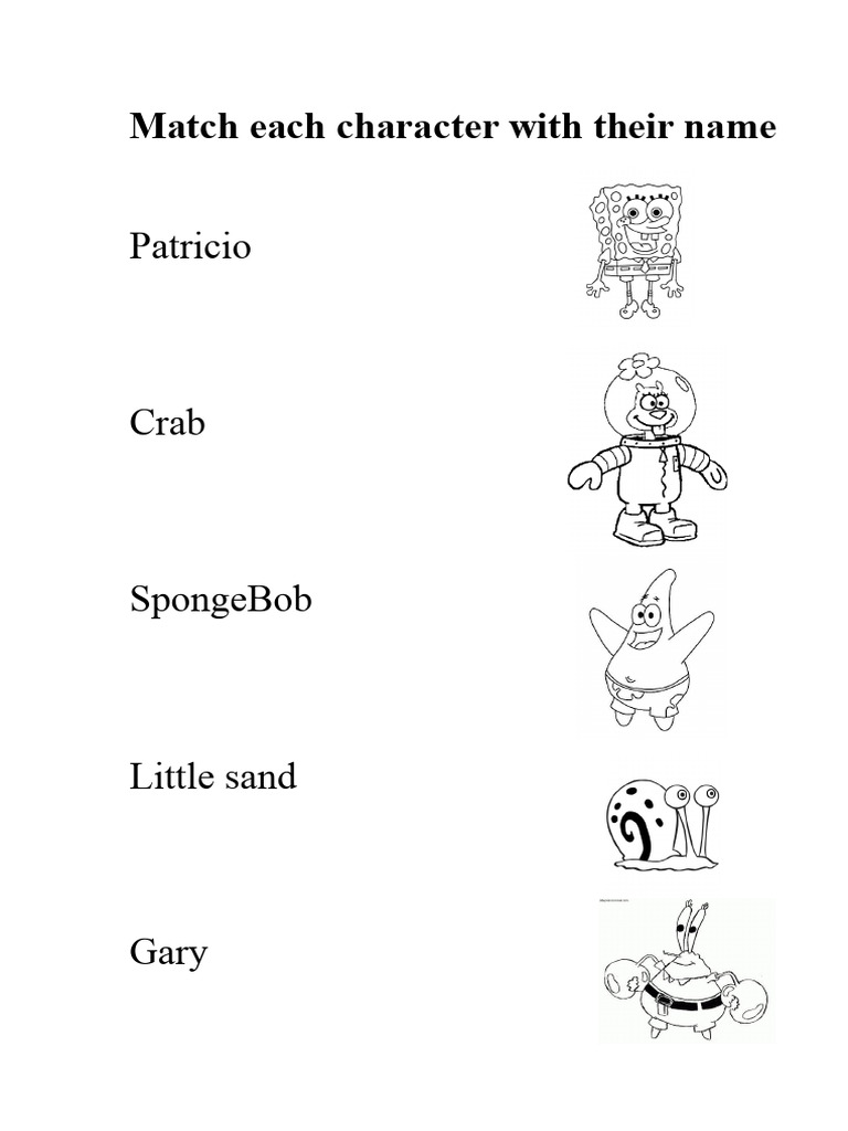 Character Matching and Activities Guide | PDF