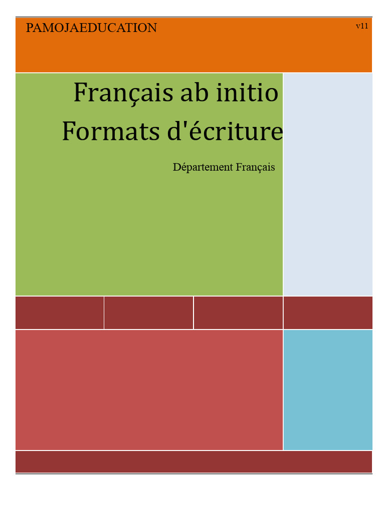Formats d'écriture en français ab initio | PDF | Langue française