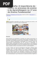 A IMPORTANCIA DO LÚDICO NO PROCESSO DE ENSINO APRENDIZAGEM