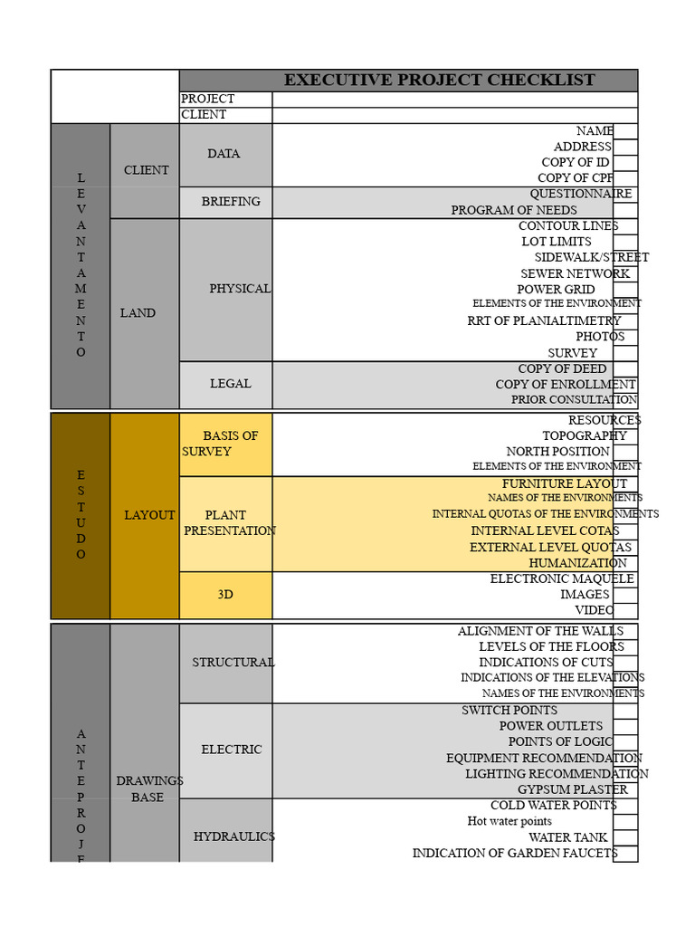 Comprehensive Executive Project Checklist | PDF