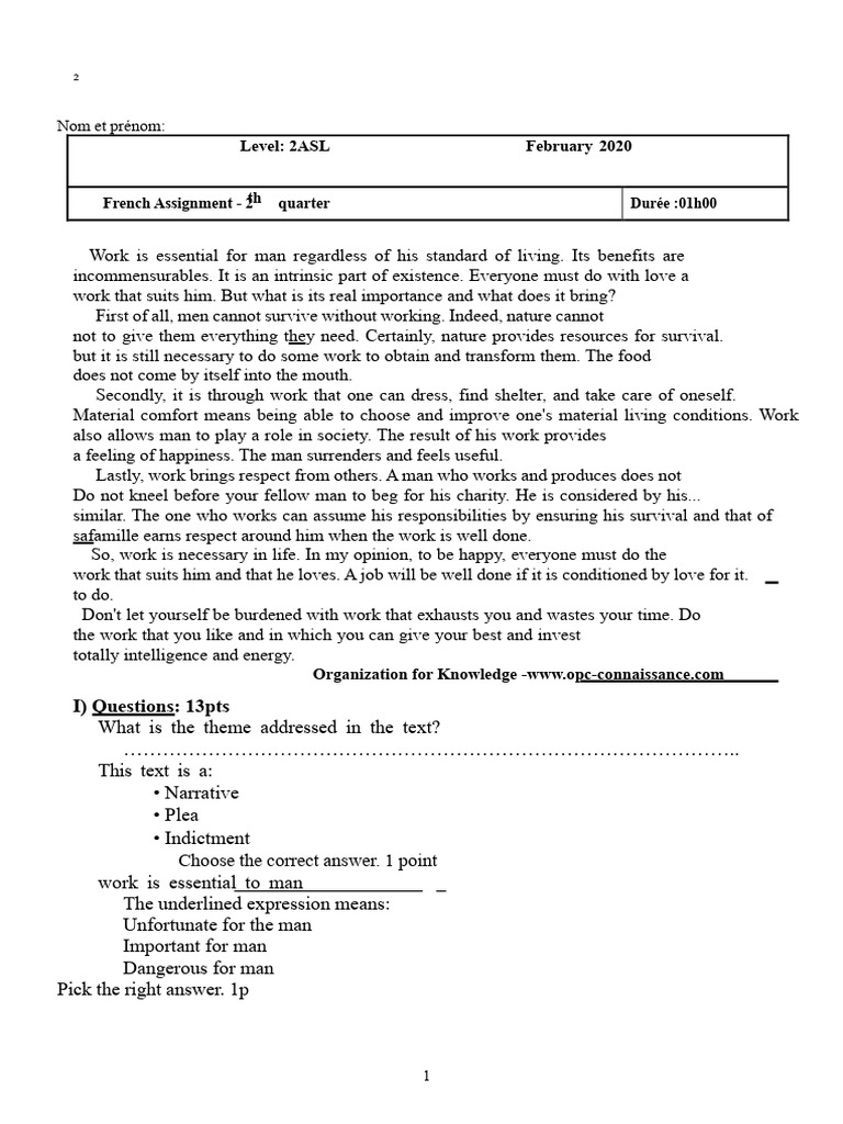 2nd Assignment 2nd Term On Argumentative Work | PDF