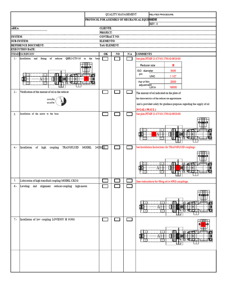 1 Assembly Protocol For Conveyor Belt Drive System | PDF