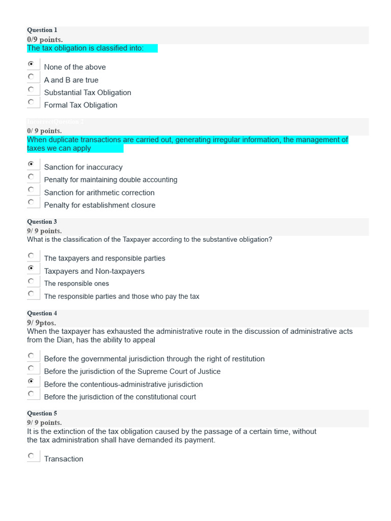 TRIBUTARY PROCEDURE - Quiz 2 - Week 7 - 1st ATTEMPT.docx | PDF | Taxes ...