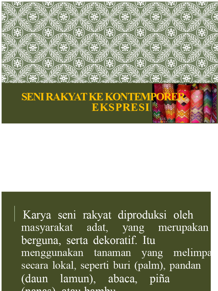 Seni Rakyat: Kerajinan dan Desain Kontemporer | PDF