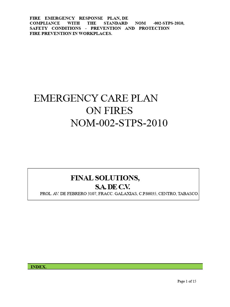 Fire Emergency Response Plan Compliance | PDF | Emergency Evacuation ...