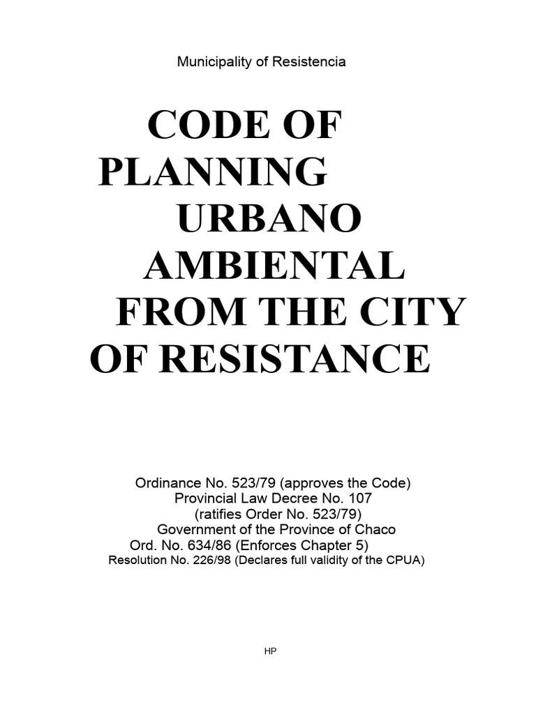 Urban Planning Code Resistencia Chaco | PDF | Zoning | Urbanization