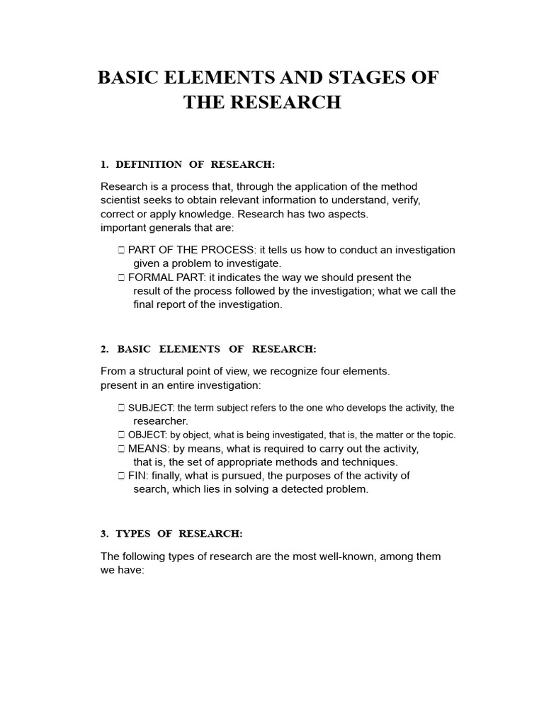 Research Process: Elements & Stages | PDF | Methodology | Statistics