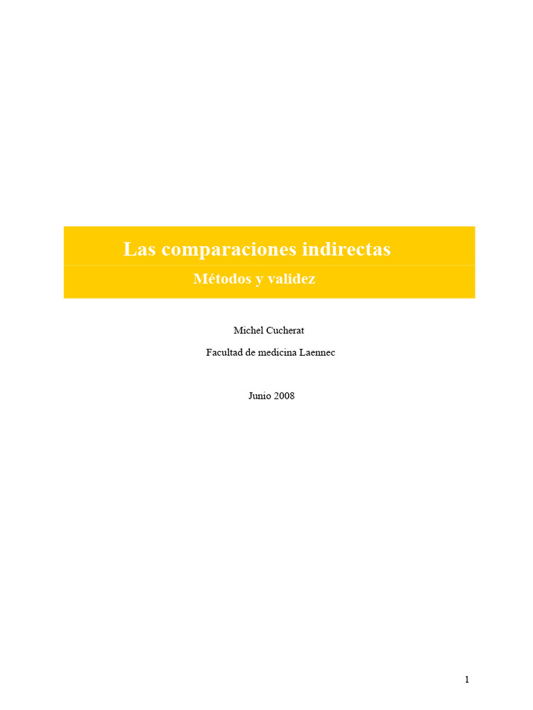 Las Comparaciones Indirectas | PDF | Ensayo clínico | Placebo