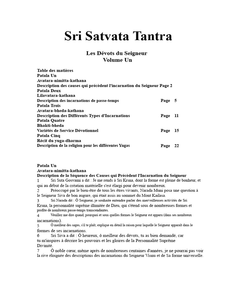 Incarnations et Dévotion dans le Satvata Tantra | PDF | brahmane | Dieu
