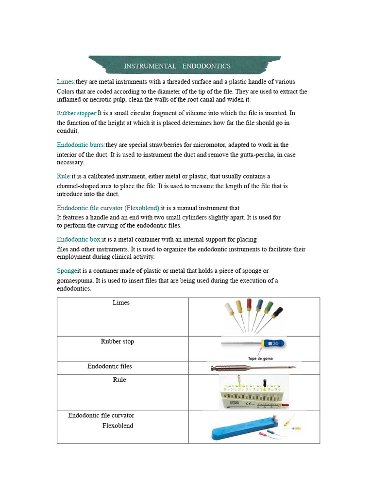 Endodontic Instrumentation | PDF | Dentistry Branches | Materials