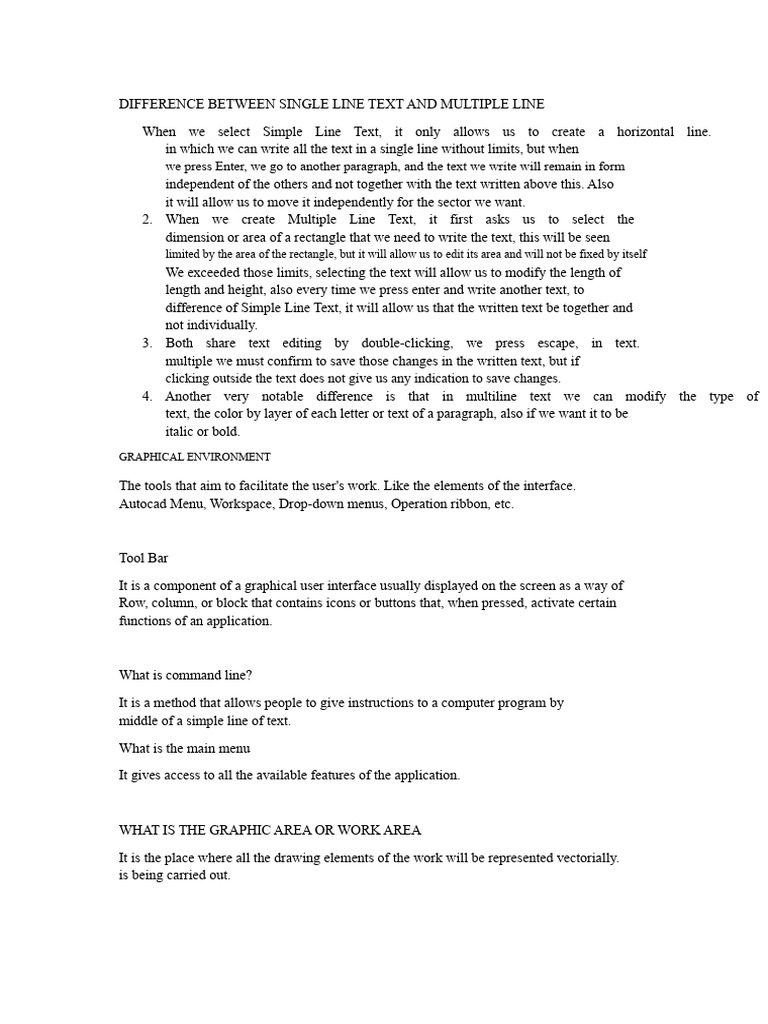 Single vs Multiple Line Text Explained | PDF | Graphical User ...