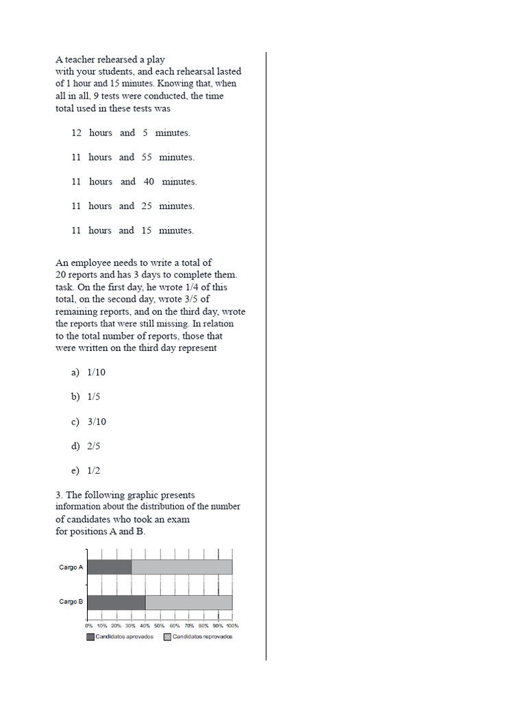 Fractions Simulation - Vunesp - 01 | PDF