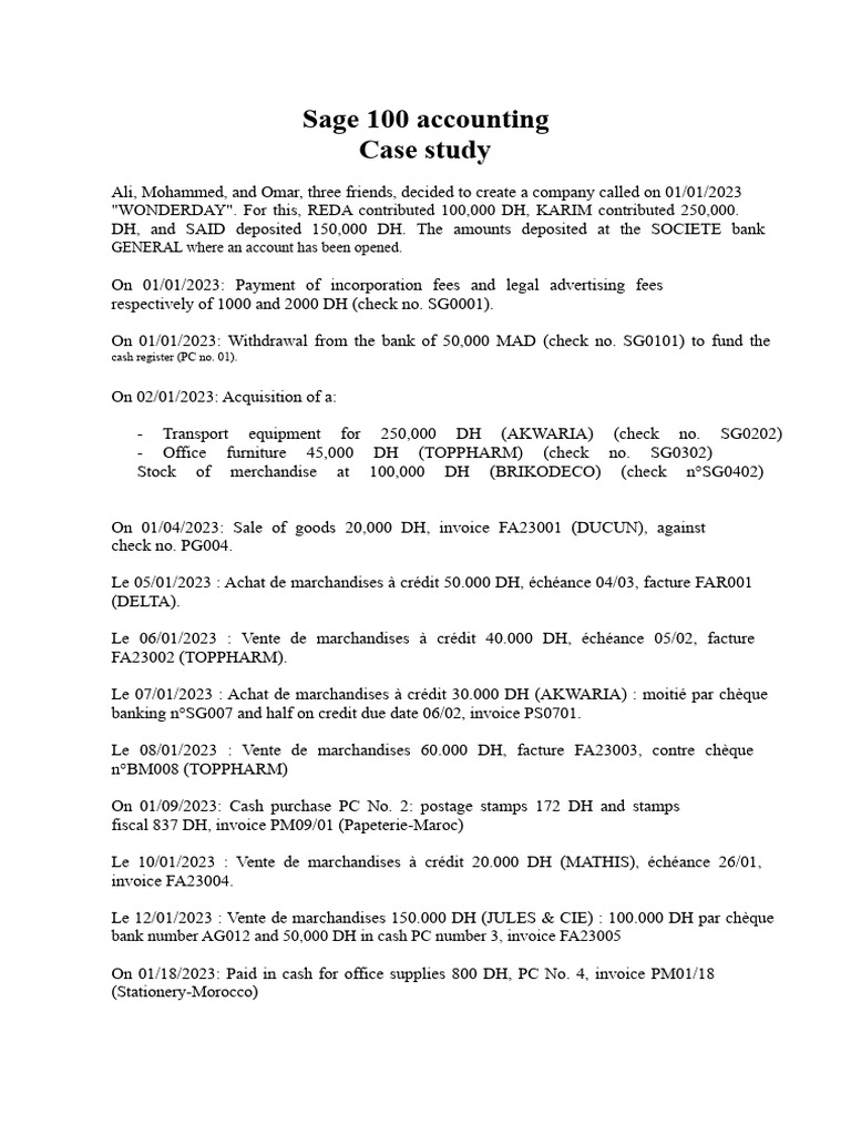 Accounting Case Study Wonderday | PDF | Credit Card | Cheque