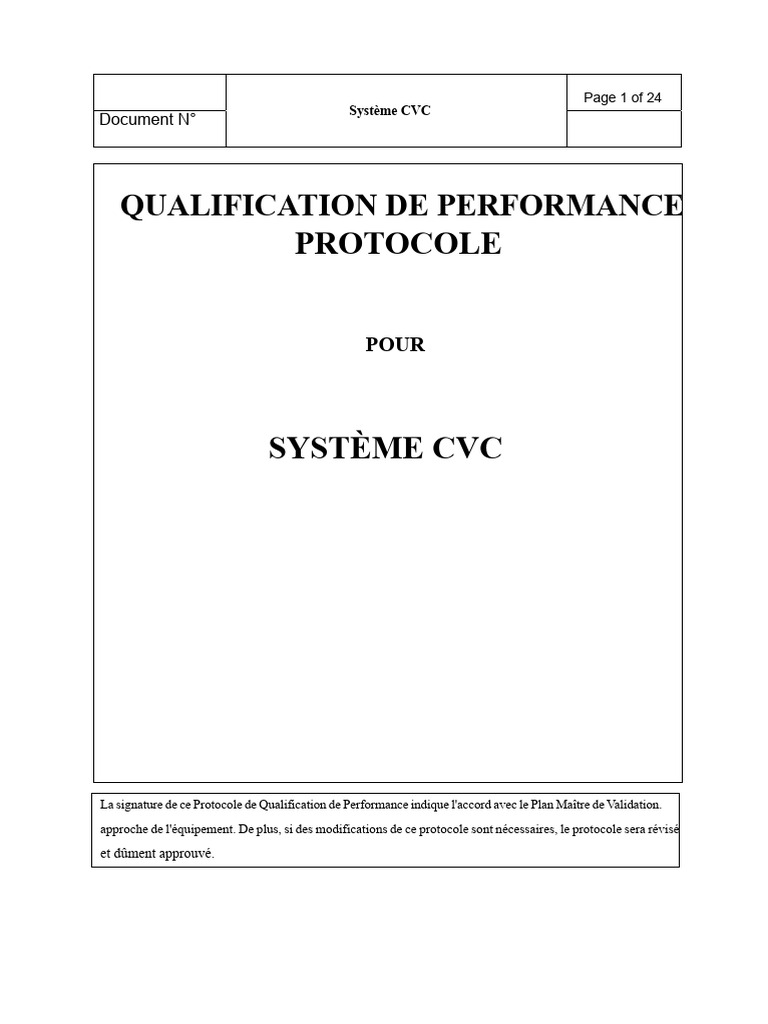 Protocole de Qualification Performance CVC | PDF | Température