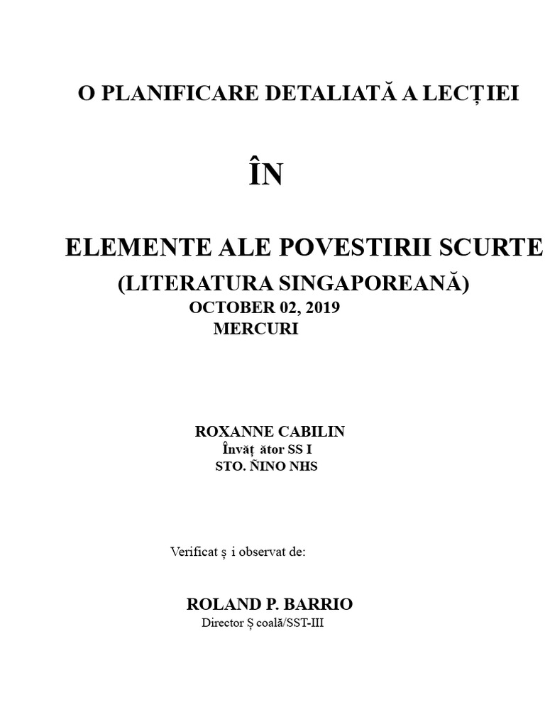 COT LP (Elementele Povestirii) | PDF