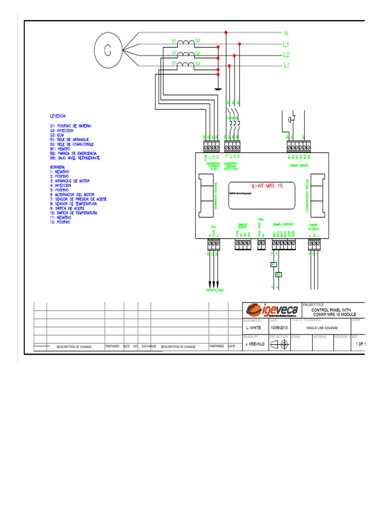 Control Panel Single Line Diagram | PDF
