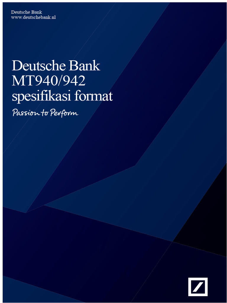 Spesifikasi Format MT940/942 Deutsche Bank | PDF