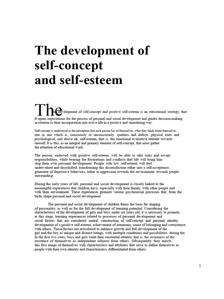 Developing Self-Concept and Self-Esteem | PDF | Self Concept | Self Esteem