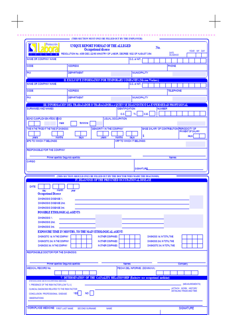 Occupational Disease Reporting Format | PDF | Medical Diagnosis ...