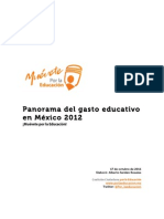 Panorama Del Gasto Educativo 2012
