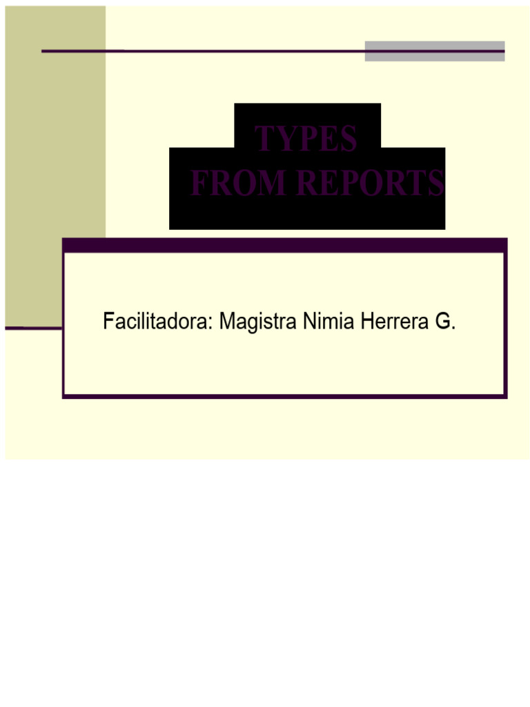 Types of Reports | PDF | Databases | Data