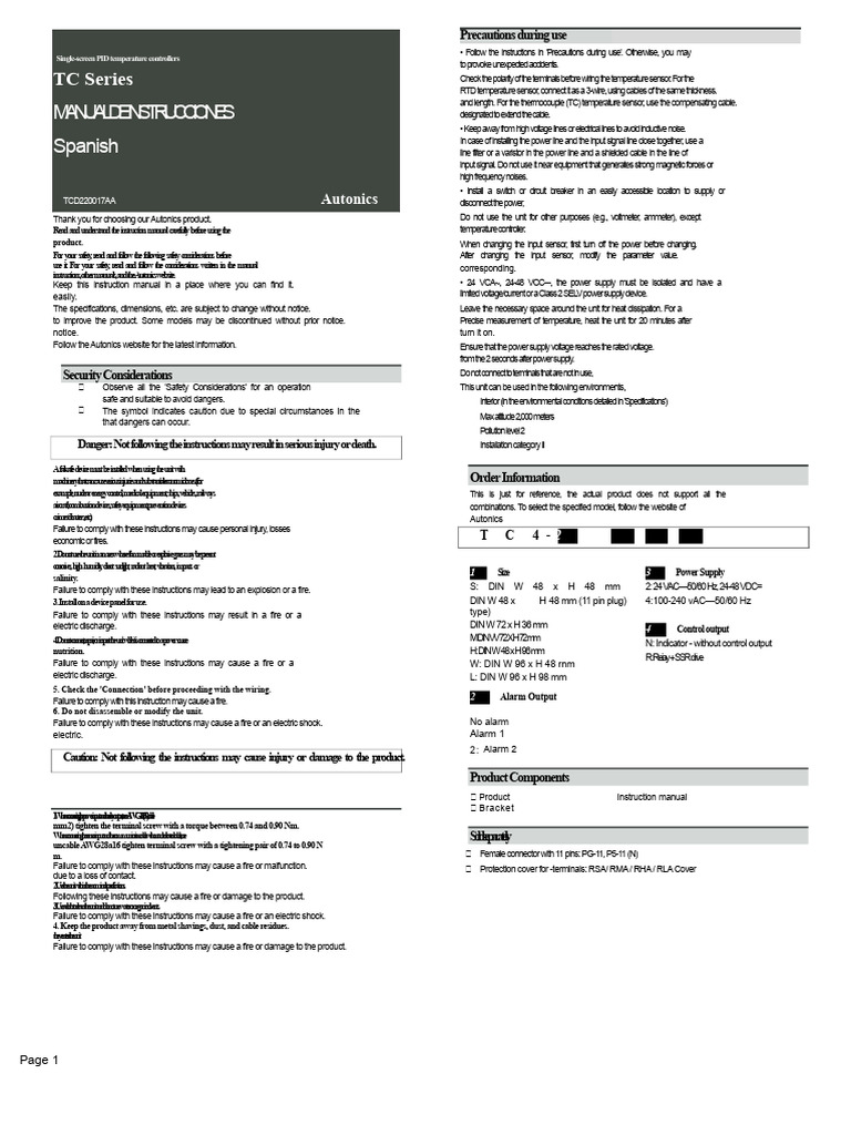 Autonics TC Series Temperature Controller Manual | PDF | Thermocouple ...