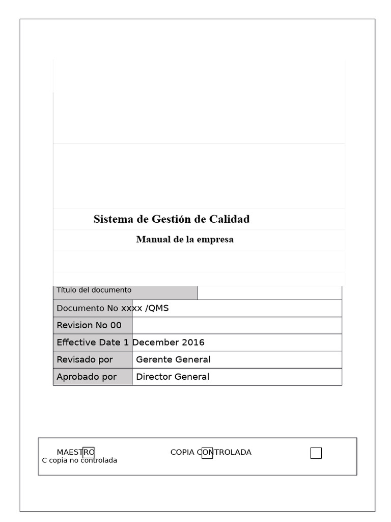 Manual de Calidad ISO 9001:2015 | PDF | Sistema de manejo de calidad ...