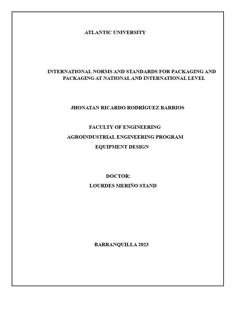 International Packaging Standards Overview | PDF | Pallet