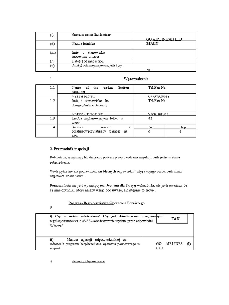 Format QCP Linii Lotniczych | PDF