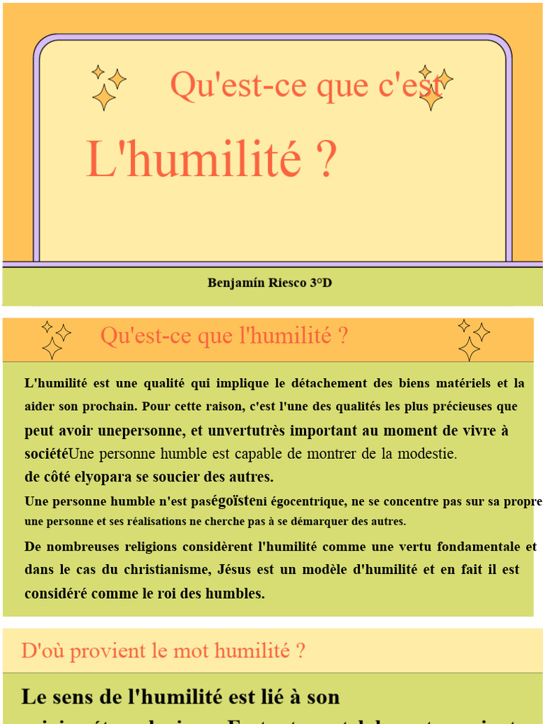 Comprendre l'humilité et ses vertus | PDF