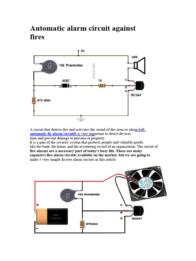 Simple Automatic Fire Alarm Circuits | PDF