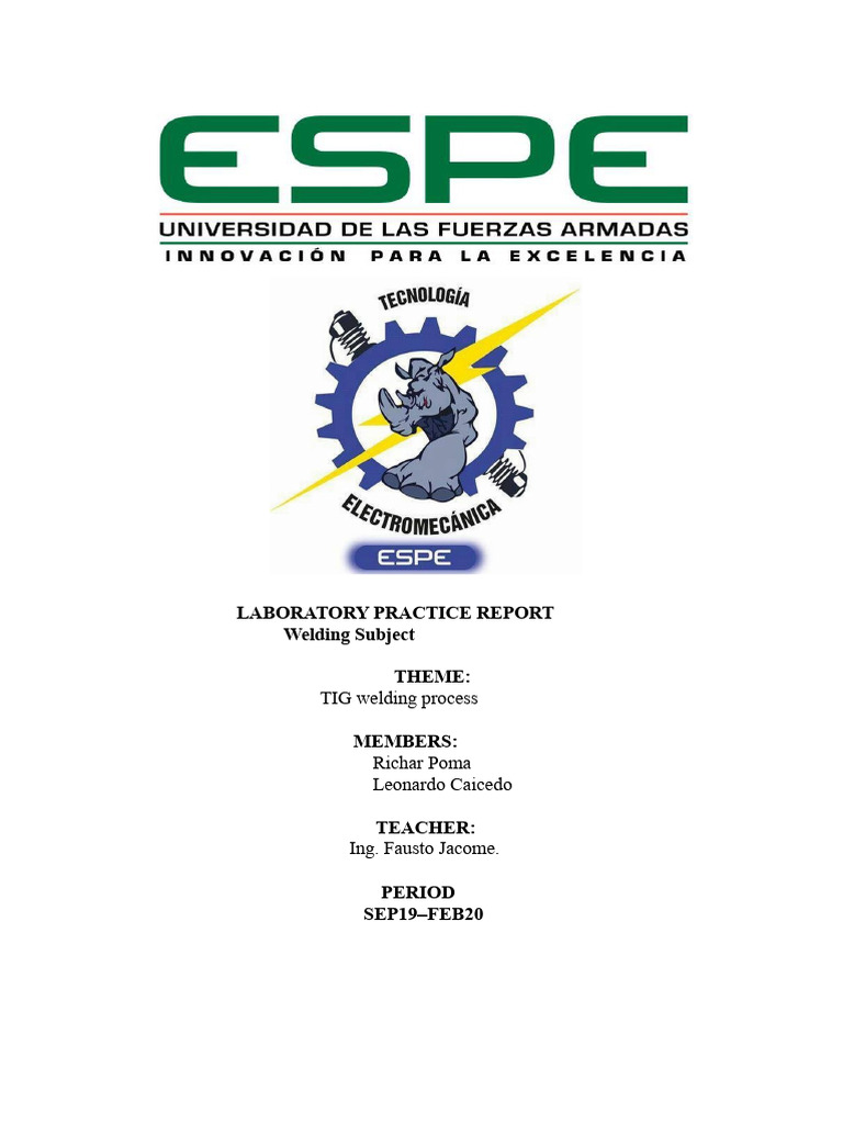 TIG Welding Process Laboratory Report | PDF | Welding | Construction
